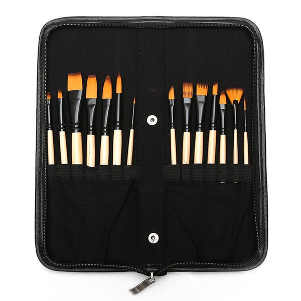 Artists Brushes 14 Pcs Professional Paint Brushes Different Shape Nylon Hair Artist Painting For Acrylic Oil Watercolor Supplies