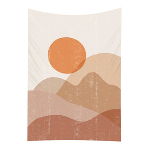 Tapestries Tapestry Sun Behind The Hill Mural 230X180cm Bohemian Decorative Sheet Art