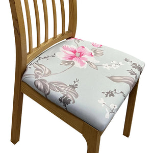 Slipcovers Chair Cover Light Blue Pink Flower Print Stretch Seat For Home Dinning Kitchen