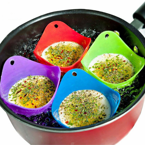 14Pcs Silicone Heat Resistant Egg Poacher Poaching Pods Pan Mould Kitchen Cooking Tool