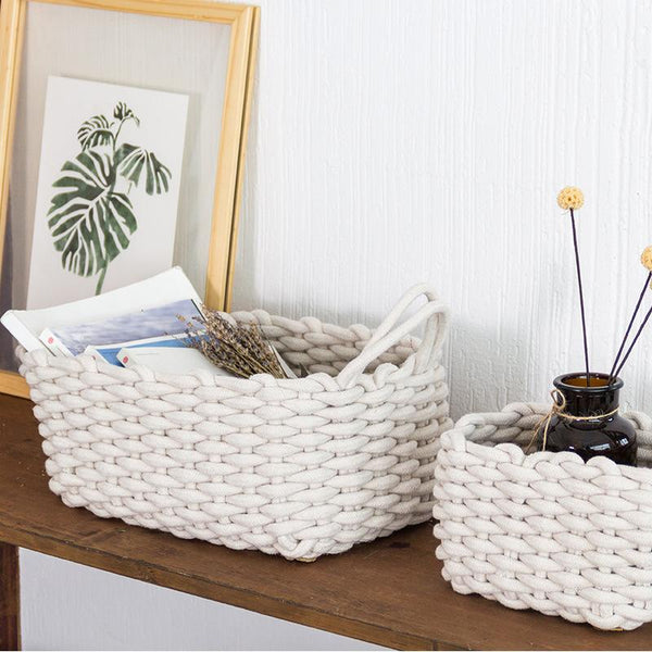 Storage Bins & Baskets Nordic Thick Cotton Rope Storage Box Simple Basket