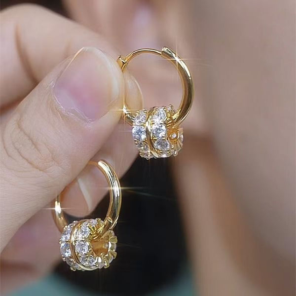 Earrings Silver Needle Zircon Ab Dual Wear Double Sided For Women Fashion Accessories