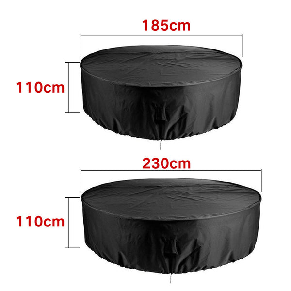 Outdoor Furniture Covers Dustproof Waterproof Black Outdoor Garden Round Table Furniture Cover