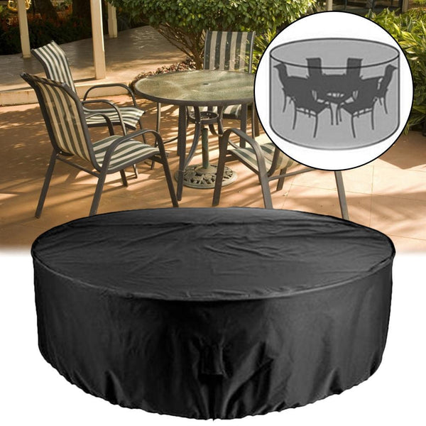 Outdoor Furniture Covers Dustproof Waterproof Black Outdoor Garden Round Table Furniture Cover