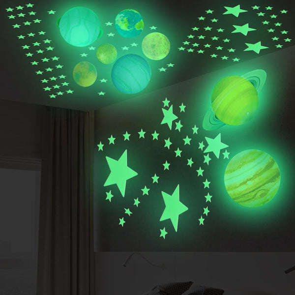 Wall Stickers Luminous Glowing Stars And Planets Bedroom Decorations