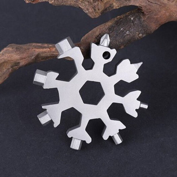 18 In Multi Function Snowflake Tool Card Silver