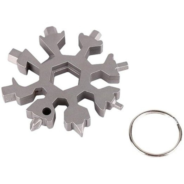 18 In Multi Function Snowflake Tool Card Silver