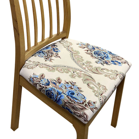 Slipcovers Chair Cover Beige Vintage Floral Print Stretch Seat For Home Dinning Kitchen