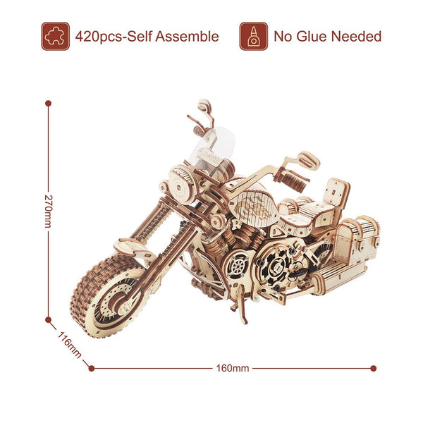 Puzzles Robotime Rokr Cruiser Motorcycle Diy Wooden Model Lk504