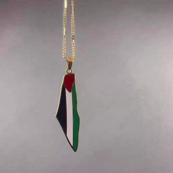 Necklaces & Pendants Titanium Steel Stainless Drip Glue Middle East Israel Palestine Map Pendant Necklace