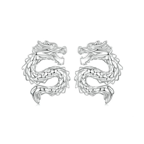 Earrings Silver Charm Chic Style Flying Dragon Pure Ear Studs Jewellery