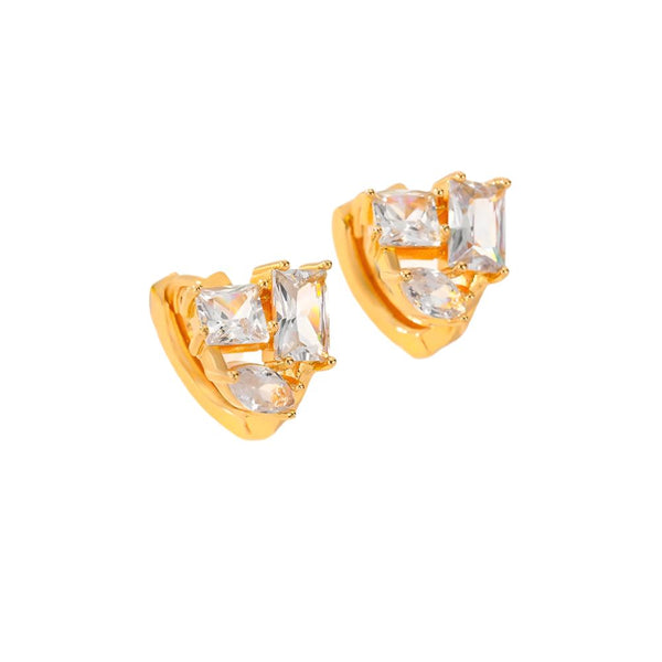 Earrings Various Colours Of Zircon For Women Fashion Commuting Jewelry