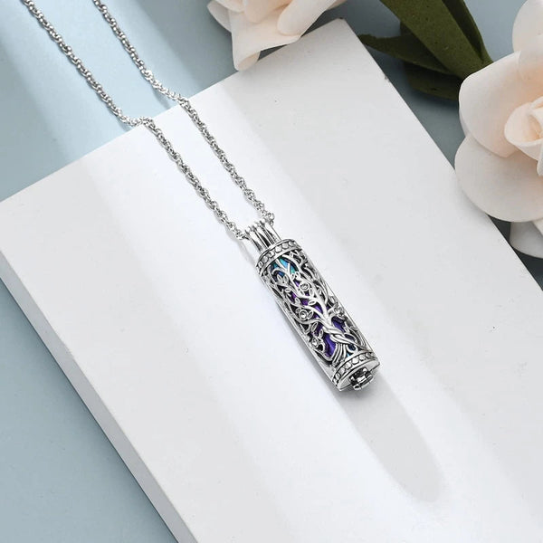 Necklaces & Pendants 1Pc Cremation Jewelry Cylinder Urn Necklace For Ashes Memorial Keepsake