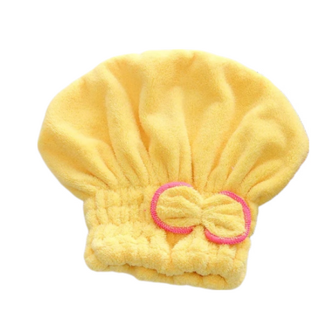 Towels & Washcloths Hair Bonnets Yellow Microfibre Quick Drying Bath Towels For Women Shower Hat