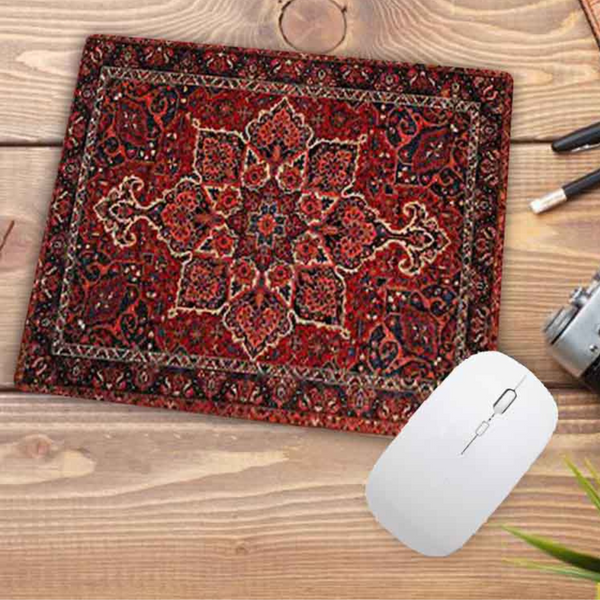 Desk Mats Mouse Pad Dark Red 22X18cm Persian Tribal Carpet For Computer Office Desk Mat