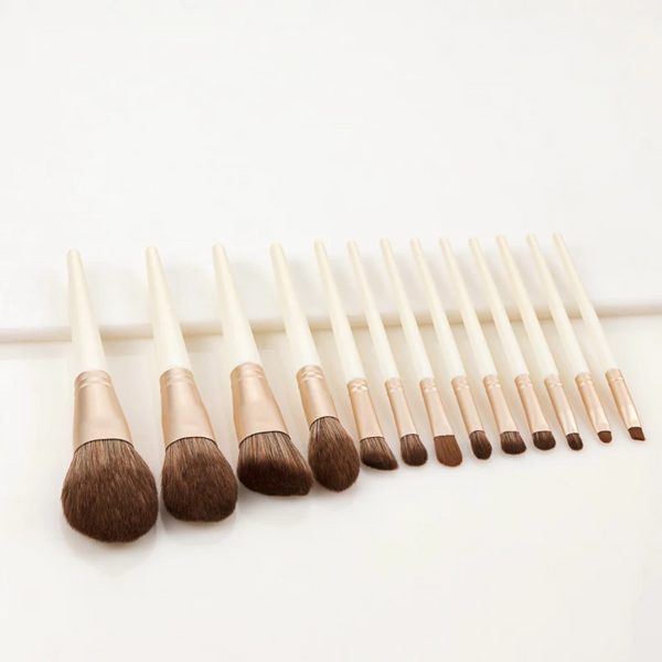 Brushes 13Pcs Cone Pearl White Makeup Set Loose Powder Eyeshadow Eyebrow Tool Kit