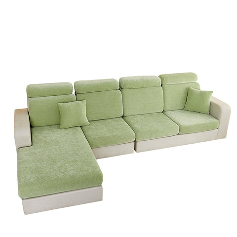 Slipcovers Sofa Cover Mint Green L Shape Polyester Chenille Thick Stretchable Slipcover