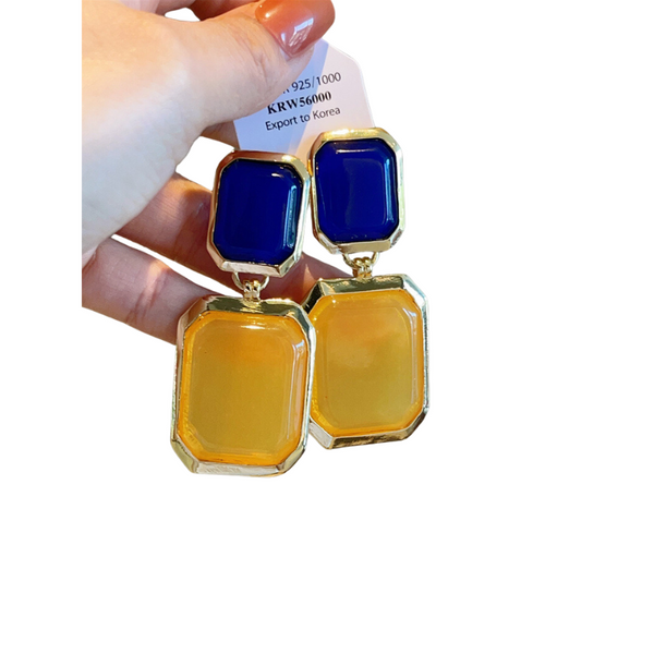 Earrings Geometric Resin Large Contrasting Colours Personality Trend Design