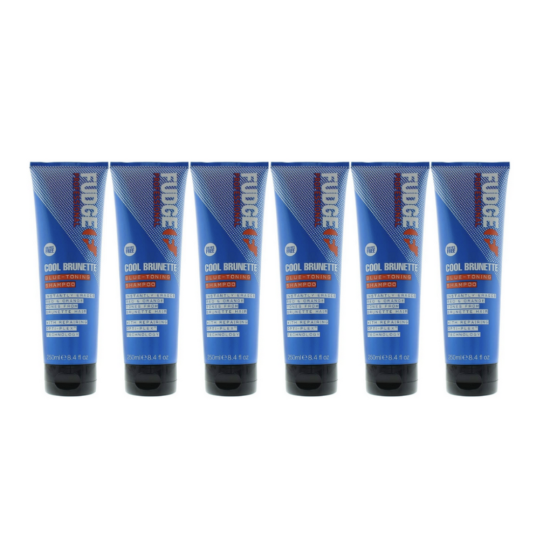 Hair Colouring 6X Fudge 250Ml Blue Toning Shampoo Erases Red & Orange From Cool Brunette Hair