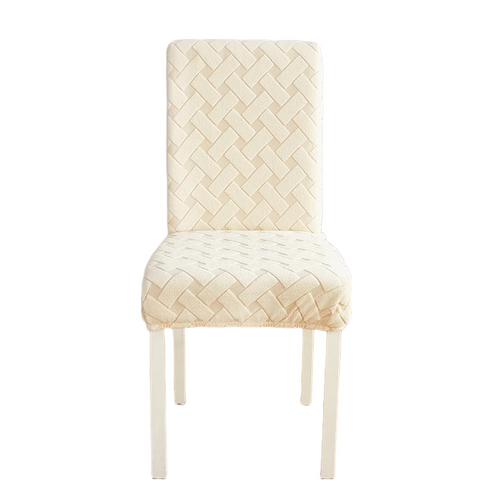 Chair Covers Beige Knitted Chair Cover With Elastic Material For Dining Room And Events