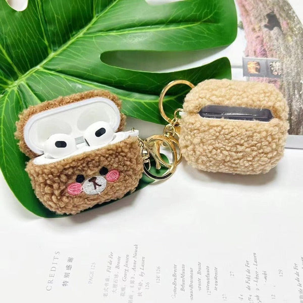 Cute Plush Bear Earphone Cover Protection For Airpods Charging Box