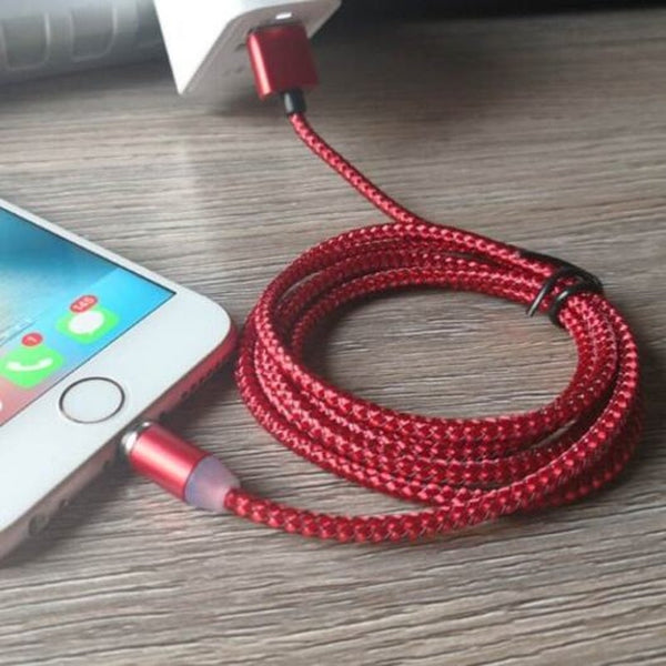 1M Fishing Net Magnetic Usb Type C Charge Cable For Samsung S8 / S9 S10 Huawei Red