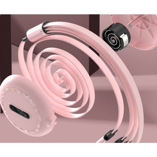 1M Telescopic Liquid Drag 3 Data Cable Suitable For Apple Type Android Three Head Fast Charging In One Pink