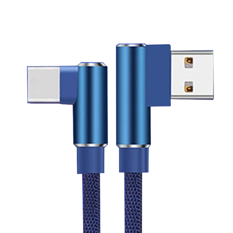 1M 2.1A Double Elbow Type C Usb Data Sync Charging Cable Born For Game Player Blue