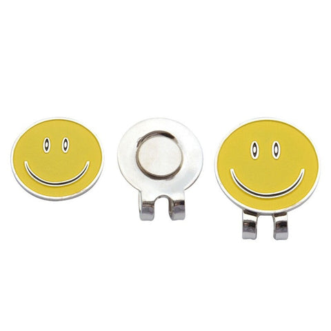 Ball Markers Smiley Face Golf Cap Clip Magnetic Hat Clips Metal Yellow