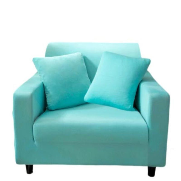 Slipcovers 1 Seater Sofa Cover Plain Blue Style And Protection For Living Room Chair