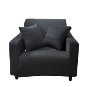 Slipcovers 1 Seater Sofa Cover Plain Black Style Protection For Living Room Chair