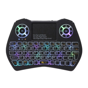 2.4Ghz Led Rgb Backlit Wireless Keyboard With Touchpad Mouse Remote Control For Android Tv Box Pc Projector Black