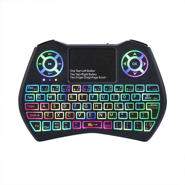 Keyboards & Keypads 2.4Ghz Led Rgb Backlit Wireless Keyboard With Touchpad Mouse Remote Control For Android Tv Box Pc Projector Black