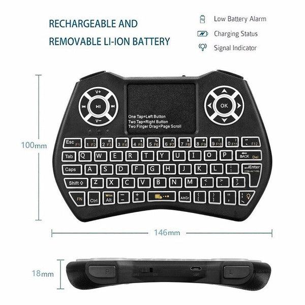 Keyboards & Keypads 2.4Ghz Led Rgb Backlit Wireless Keyboard With Touchpad Mouse Remote Control For Android Tv Box Pc Projector Black