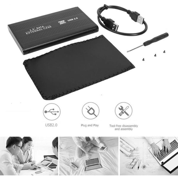 Usb2.0 To Sata Hdd Case External 480Mbps Ssd Hard Drive Enclosure Support 3 Tb Disk For Windows 98Seme