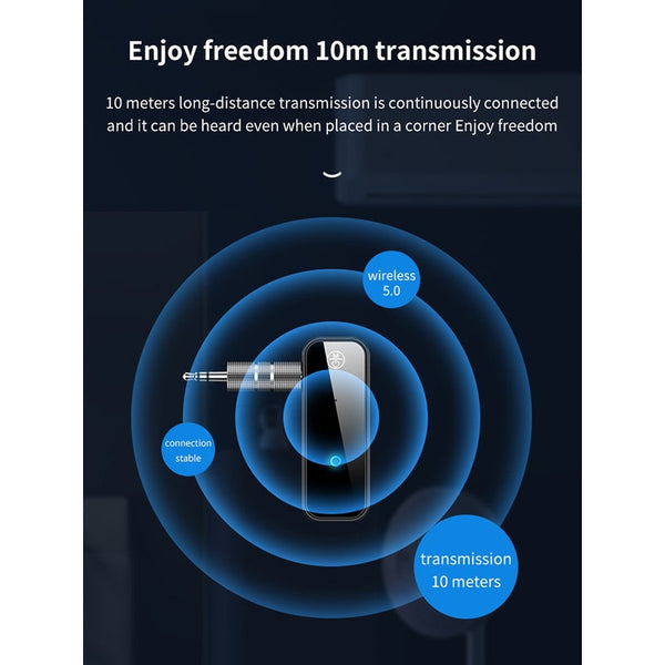 Bluetooth, Handsfree Car Kits Bluetooth 5.0 Transmitter Receiver 2 In1 Jack Wireless Adapter 3.5Mm Audio Aux