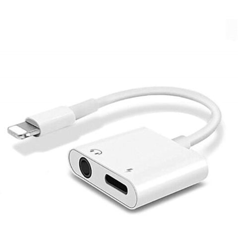 2 In 13.5Mm Audio Adapter Splitter 8 Pin Charger For Iphone Xs Max / Xr White
