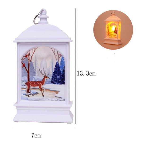 Seasonal Decorations 2Pcs Christmas Decoration Small Night Light Lamp Candlestick Elk White Moose