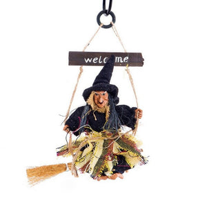 Seasonal Decorations Door Hanging Flying Broomstick Witch Shape Pendant Halloween Bar Decoration