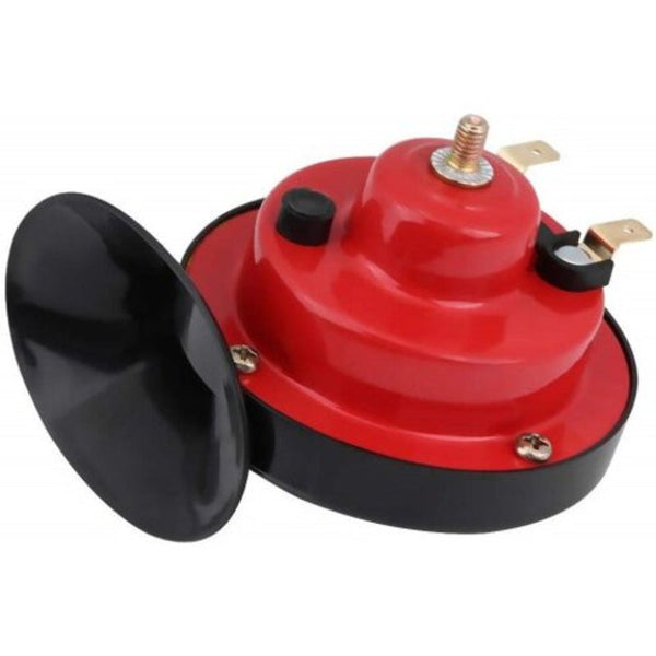 Steering Wheels & Horns 2 Pcs Universal 12V 100 125Db Loud Dual Tone Electric Snail Air Horn Red Pack Of