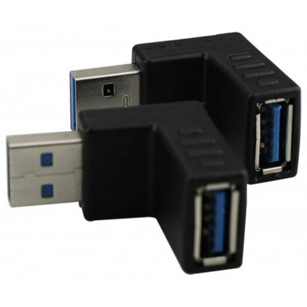 USB Cables, Hubs & Adapters 2 Pcs Usb 3.0 90 Degree Right Angled Connector Male To Female Extender L Plug Black