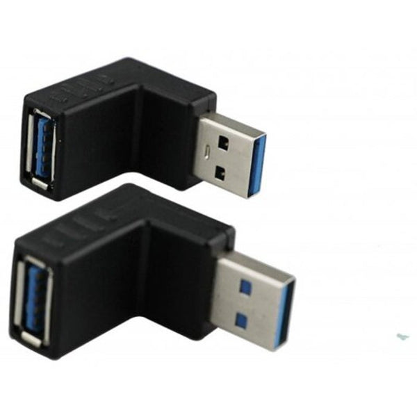 USB Cables, Hubs & Adapters 2 Pcs Usb 3.0 90 Degree Right Angled Connector Male To Female Extender L Plug Black