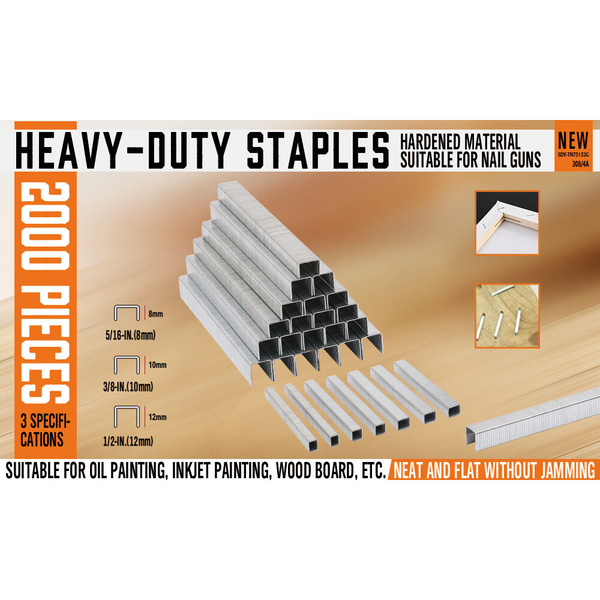 Nail & Staple Guns 2000Pc Door Shaped Staples Heavy Duty Nails Gun Stapler Refills 8/10/12Mm