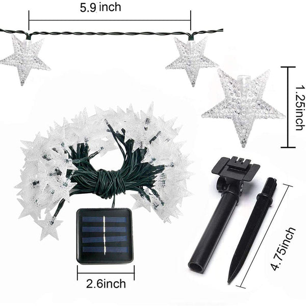 String Lights Solar Led Star Outdoor Garden Decorative