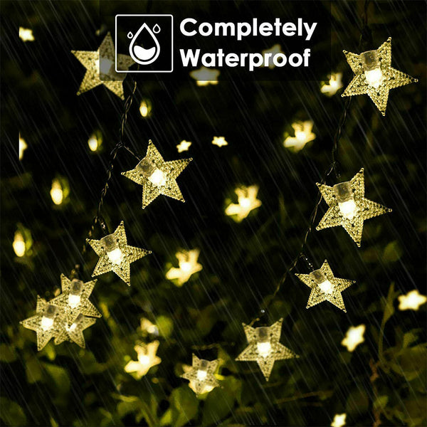 Solar Led Star String Lights Outdoor Garden Decorative