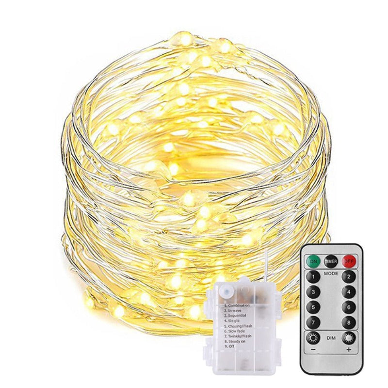 String Lights 10M Led Remote Controlled Battery String Fairy Lights