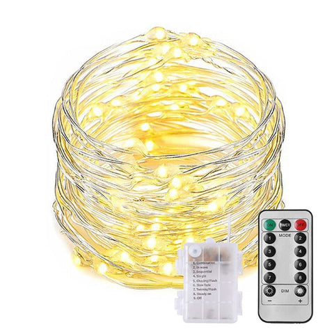 String Lights 10M Led Remote Controlled Battery String Fairy Lights