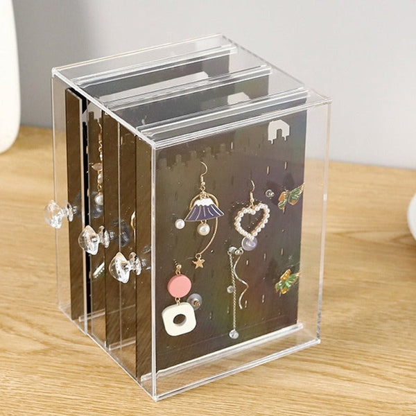 Full Display Acrylic Jewellery Storage Box Portable Dustproof