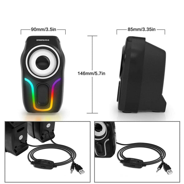 Computer Speakers Portable 3.5Mm Wired Speakers Mini Gaming Computer