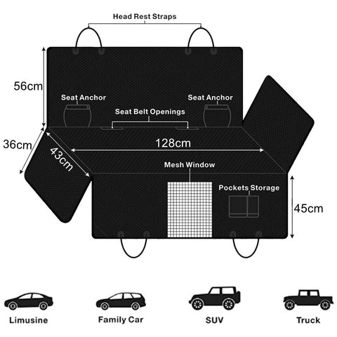 Petswol Waterproof Dog Seat Cover For Back